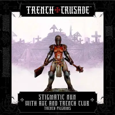 Figurine trench crusade stigmatic nun axe, mace